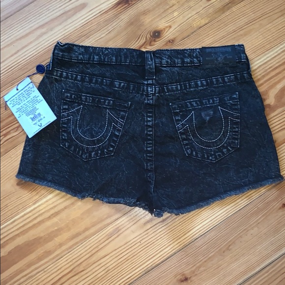 black true religion shorts womens
